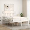 vidaXL Seniorenbett mit Kopfteil 120x200 cm Weiß Massivholz 3195412 Bild 3