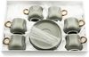 Mulex 12 Teiliges Set Mokkatassen mit Untertasse aus Porzellan Mokkaservice 100 Grau/Gold Bild 4