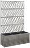 vidaXL Hochbeet mit Rankgitter 3 Töpfe 83×30×130cm Poly Rattan Grau 46935 Bild 1
