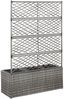 vidaXL Hochbeet mit Rankgitter 3 Töpfe 83×30×130cm Poly Rattan Grau 46935 Bild 3