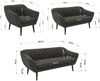 Wohnzimmerset PIRS 1-2-3, Skandinavisches Komplettset, Wellenfederung, schwarze Füße, Sitzgruppe, Möbelset - Dunkelgrau Velvet Bild 5
