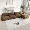 4-Sitzer Sofa 388x178x75 cm aus Cordstoff modular ohne Gestell mit Ottomane, braun Bild 2
