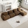 4-Sitzer Sofa 388x178x75 cm aus Cordstoff modular ohne Gestell mit Ottomane, braun Bild 3