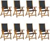 vidaXL Gartenstühle 8 Stk. Klappbar Massivholz Akazie und Textilene 3120456 Bild 2