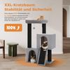 PAWZ Road Kratzbaum Kratzbaum 11cm Dicke Stämme mit extrem großen doppelten Höhle, 114cm Schwarz grau Bild 1