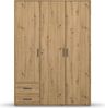rauch Kleiderschrank; Drehtürenschrank VOYAGER, 3-türig, 2 Schubkästen, Eiche Artisan, 140x194x53xcm Bild 2