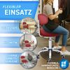 TRESKO Rollhocker mit Lehne, Chrom/Kunstleder weinrot, (60-80) x 47x47 cm Bild 5