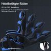 Massage-Gaming-Stuhl 150° Neigung, ergonomischer Chefsessel Blau PU-Leder Bild 4