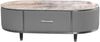 KAWOLA Couchtisch MARIA Marmorplatte Kunstleder grau 45 x 70 x 130 cm Bild 3