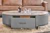 KAWOLA Couchtisch MARIA Marmorplatte Kunstleder grau 45 x 70 x 130 cm Bild 5