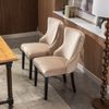 Eckessessel 2er-Set Beige Samt-Massivholz, ergonomisch gepolstert, moderner Esszimmerstuhl Bild 4