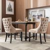 Eckessessel 2er-Set Beige Samt-Massivholz, ergonomisch gepolstert, moderner Esszimmerstuhl Bild 3
