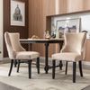 Eckessessel 2er-Set Beige Samt-Massivholz, ergonomisch gepolstert, moderner Esszimmerstuhl Bild 2