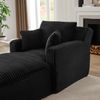 1-Sitzer Chaiselongue Sofa H 82 x T 100 x B 166 cm aus Cord in Schwarz, multifunktional als Relaxsessel & Schlafsofa Bild 5