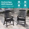 Gartenstuhl klappbar Hochlehner Klappstuhl aus Kunststoff wetterfester Balkonstuhl in Holzoptik Terrassenstuhl bis 150 kg belastbar Schwarz Bild 2