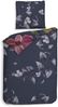 Heckett & Lane Satin Bettwäsche 135x200 Tropici Navy blue Blüten Lilien pink vanille Bild 2