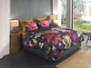Heckett & Lane Satin Bettwäsche 135x200 Tropici Navy blue Blüten Lilien pink vanille Bild 3