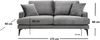 2-Sitzer-Sofa, 'Papira', 88 x 90 x 175, Grau Bild 4