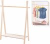 Koopman Kleiderständer Kinderschrank Garderobe 100 x 80 x 30 cm Holz Stoffablage Kleidung, (1 St), Holz, 30cm tief, 80x100 cm, Ablage, leicht zu verstauen Bild 2