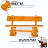 Mega-Holz Gartenbank "Rustikal" 120 x 50 x 80 cm, Sitzbank aus massiver Kiefer, Naturbelassener Holz 2-Sitzer Bild 3
