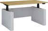 VCM Schreibtisch Salia 922371 Weiß / Honig-Eiche H. 73-122 x B. 138 x T. 80 cm Bild 2