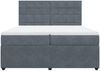 vidaXL Boxspringbett mit Matratze Dunkelgrau 200x200 cm Samt 3292431 Bild 4