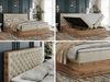 Boxspringbett mit Multipocket-Matratze und Zwei Bettkästen, Doppelbett mit Stauraum - ALBERO 3 - 120 x 200 cm - Beige Velours - H3 Bild 2