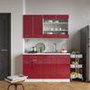 Singleküche Fame-Line Bordeaux Hochglanz/Weiß 140 cm ohne Arbeitsplatte Vicco Bild 4