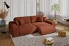 Ecksofa Schlaffunktion ausziehbar Bettkasten Polsterecke L-Couch Cord Terracotta Bild 3