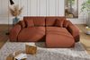 Ecksofa Schlaffunktion ausziehbar Bettkasten Polsterecke L-Couch Cord Terracotta Bild 2