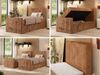 Bett mit Matratze, Boxspringbhett TILIANO DUO 90, Einzelbett 90 x 200 cm, Multipocket-Matratze 7-Zonen-Taschenfederkern - Orange Cordstoff - H3 - Rechts - Topper Visco Bild 2