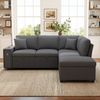Merax L‑förmiges ausziehbares Ecksofa mit Schlaffunktion, Stauraum‑Hocker, klappbarem Couchtisch, USB‑ und Type‑C‑Anschluss, Leselicht und 2 Kissen, Grau Bild 3