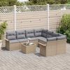 vidaXL Gartensofa-set mit Kissen 9 pcs Beige Poly-Rattan 3345300 Bild 3