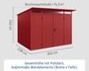 Hörmann Ecostar Metall-Gerätehaus Trend mit Pultdach Typ 3, 238x303 cm , purpurrot, 7,2 m²,2-flüglige Tür Bild 3