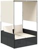 vidaXL Doppel-Sonnenliege mit Dach und Vorhängen Schwarz Poly-Rattan 4002755 Bild 2