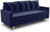Schlafsofa Rico - Sofa mit Bettkasten, Couch mit Schlaffunktion, Bettfunktion, Bettsofa mit Bonell-Ferderkern, Velours (Dunkelblau (Kronos 09)) Bild 2