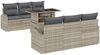 vidaXL Gartensofa-set mit Kissen 7 pcs Hellgrau Poly Rattan 3348568 Bild 2
