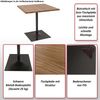 Bistrotisch HWC-H10, Bartisch Thekentisch, Industrial Gastronomie Ulme Holz MVG-zertifiziert 75x80x80cm ~ hellbraun Bild 2