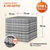 CASARIA® Polyrattan Auflagenbox quadratisch 75x75x70cm grau Bild 3