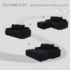 Modulares Cordsofa für 2 Personen (mit 2 Hockern), Getränkehalter, Tasche, Schwarz Bild 5