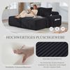 Modulares Cordsofa für 2 Personen (mit 2 Hockern), Getränkehalter, Tasche, Schwarz Bild 2