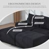 Modulares Cordsofa für 2 Personen (mit 2 Hockern), Getränkehalter, Tasche, Schwarz Bild 3