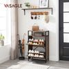 Vasagle Schuhschrank mit 2 Klappen, Holzspanplatte Vintagebraun/Schwarz, 60 x 30 x 95 cm Bild 2