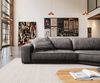 Big-Sofa Snoosh 400x150 cm Mikrofaser Schwarz Vintage Recamiere rechts Bild 2