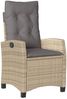 vidaXL Gartensessel mit Kissen Verstellbar Beigemischung Poly Rattan 365213 Bild 2