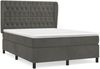 vidaXL Boxspringbett mit Matratze Dunkelgrau 140x190 cm Samt 3129388 Bild 2