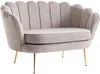 Vente-unique - DANDELION Sofa SamtStoff Schokoladenbraun - B 73 cm x H 78 cm x L 124 cm Bild 2