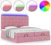 vidaXL Ottoman-Bett mit Matratzen & LEDs Rosa 200x200 cm Samt 3314632 Bild 5
