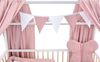 Baby-Delux Komplettbett Hausbett Babybett Komplettset Waffelpique Musselin, 12-tlg, Kinderbett 60x120 cm weiß Natur, Bettset verschiedene Designs Bild 3