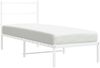 vidaXL Metallbett ohne Matratze mit Kopfteil Weiß 75x190 cm 355404 Bild 2